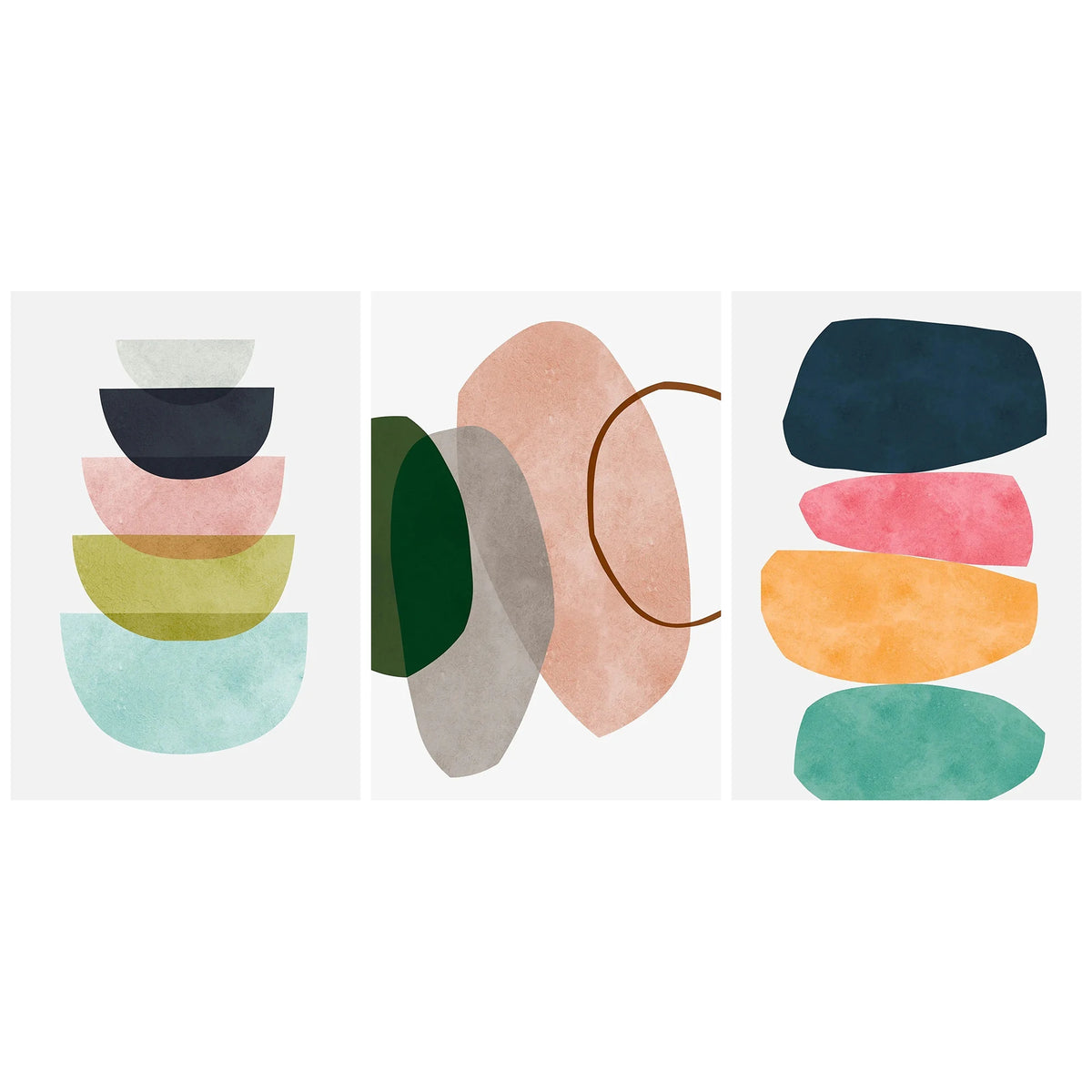 affiches abstraites modernes toile beige marron sans cadre ensemble trois impressions minimalistes