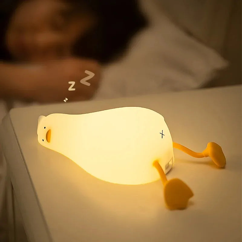 veilleuse rechargeable canard blanc jaune table moderne instruction adhésif câble usb