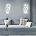 applique murale led blanc ondulé contemporain éclairage intérieur salon chambre coucher
