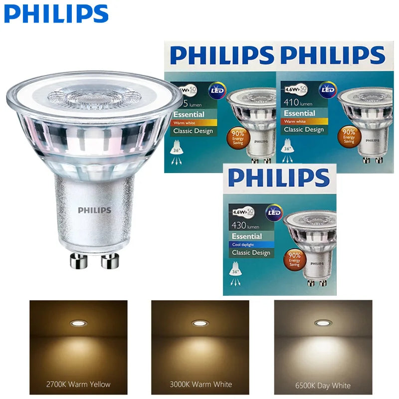 ampoule led gu10 2700k 6500k 4w 250lm blancs classiques 36deg 15000h