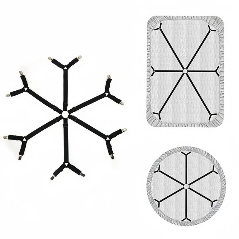 housses lit moderne motifs floraux géométriques clips antidérapants blanc vert
