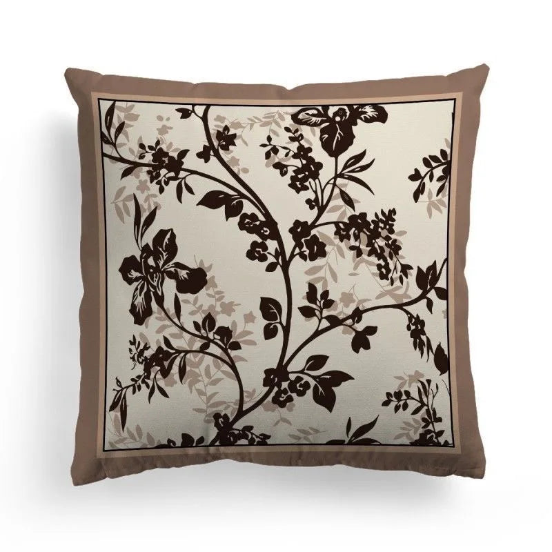 housse coussin fleurs feuilles vintage 100 polyester opaque maison decoration