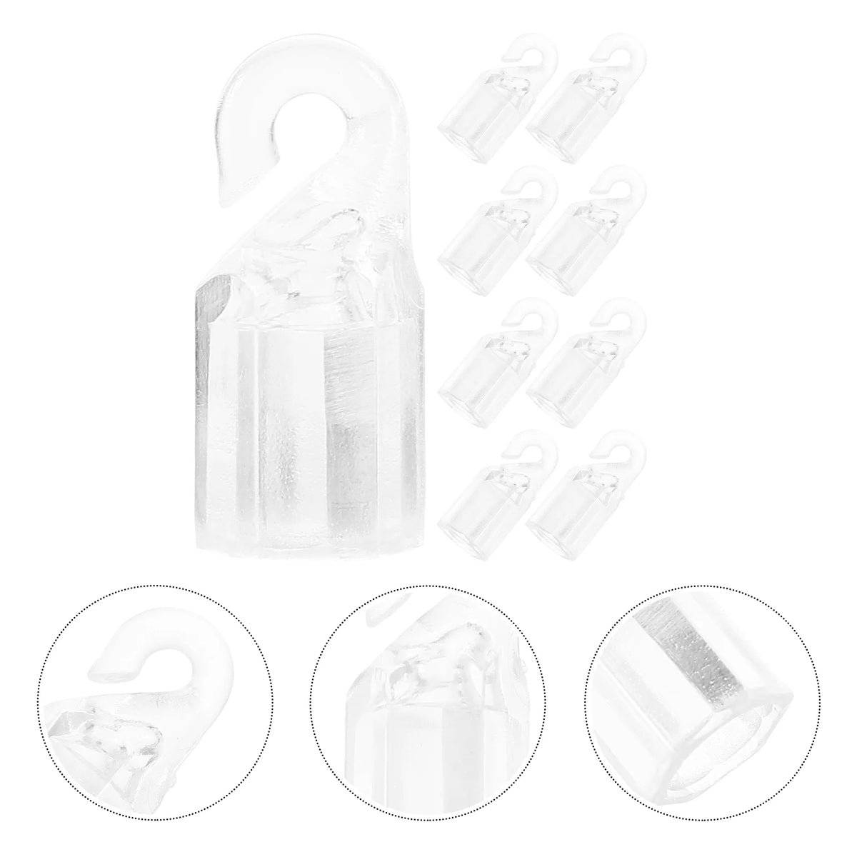 crochet rideau transparent moderne adhésif lisse 1cm large 2.4cm haut 10pcs