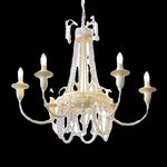 lustre cristal blanc chambre salon classique suspension ampoules led encastrée