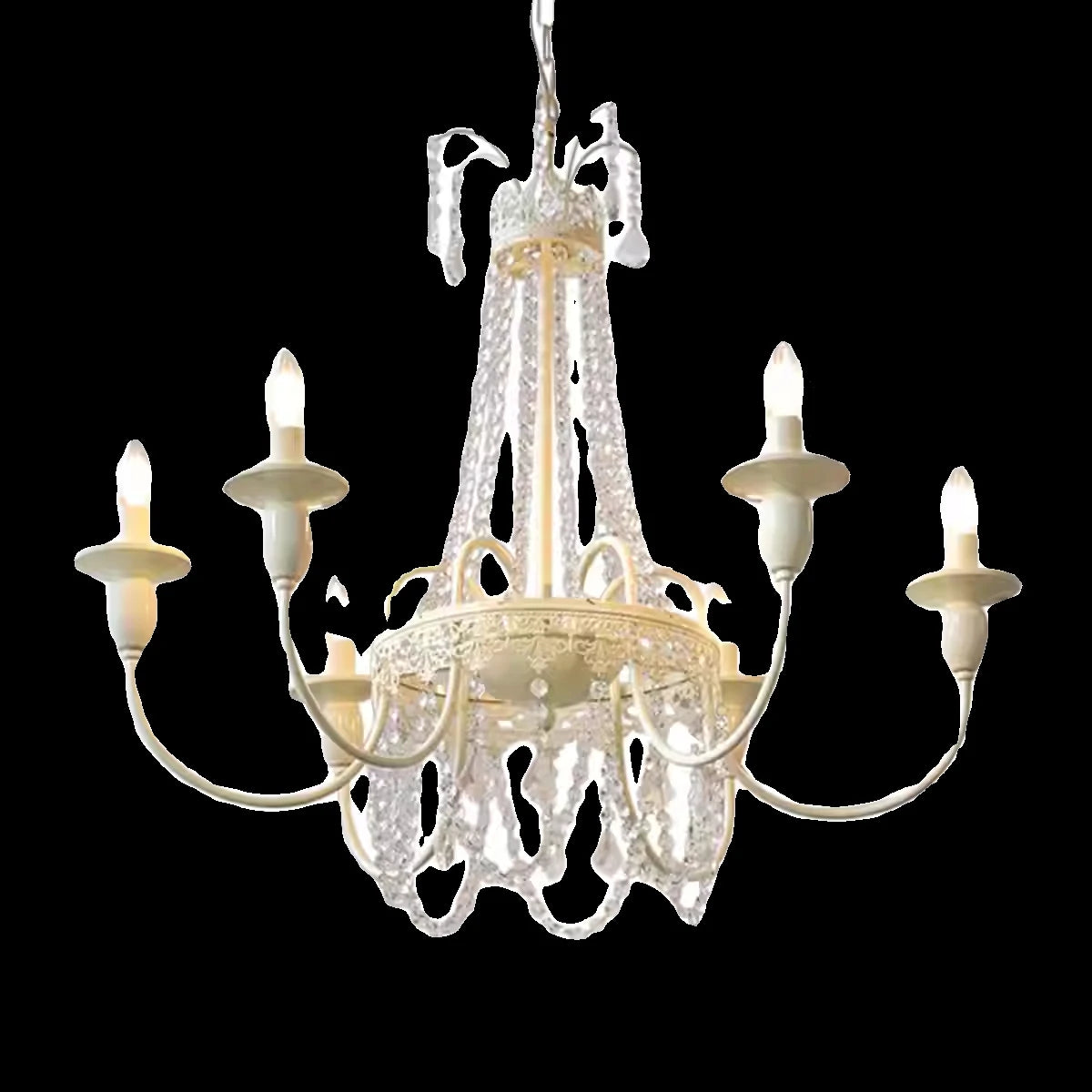lustre cristal blanc chambre salon classique suspension ampoules led encastrée