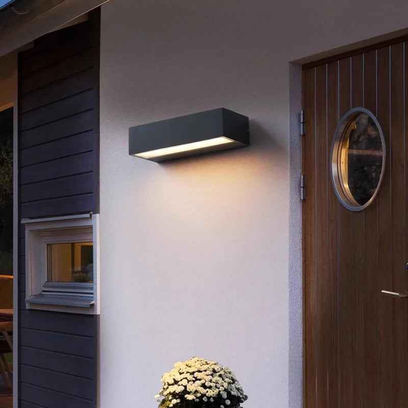 lampe murale extérieure led ip65 moderne noire 12w 18w 30w étanche 20cm 30cm 50cm