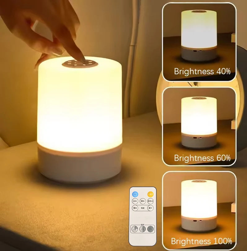 veilleuse led table nuit lampe desk rechargeable tactile dimmable blanc orange