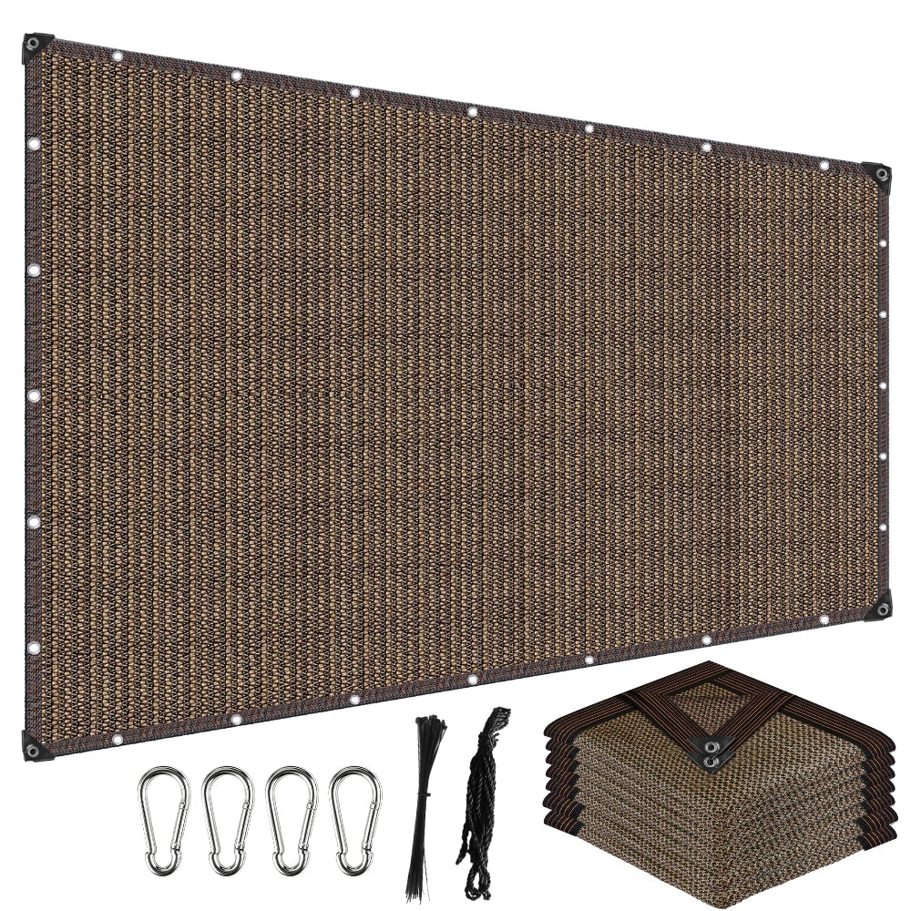 toile d'ombrage noire maille fine anneaux cordes jardin terrasse patio extérieur