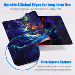 tapis souris gaming large taille bleu violet nuages étoiles antiderapant moderne