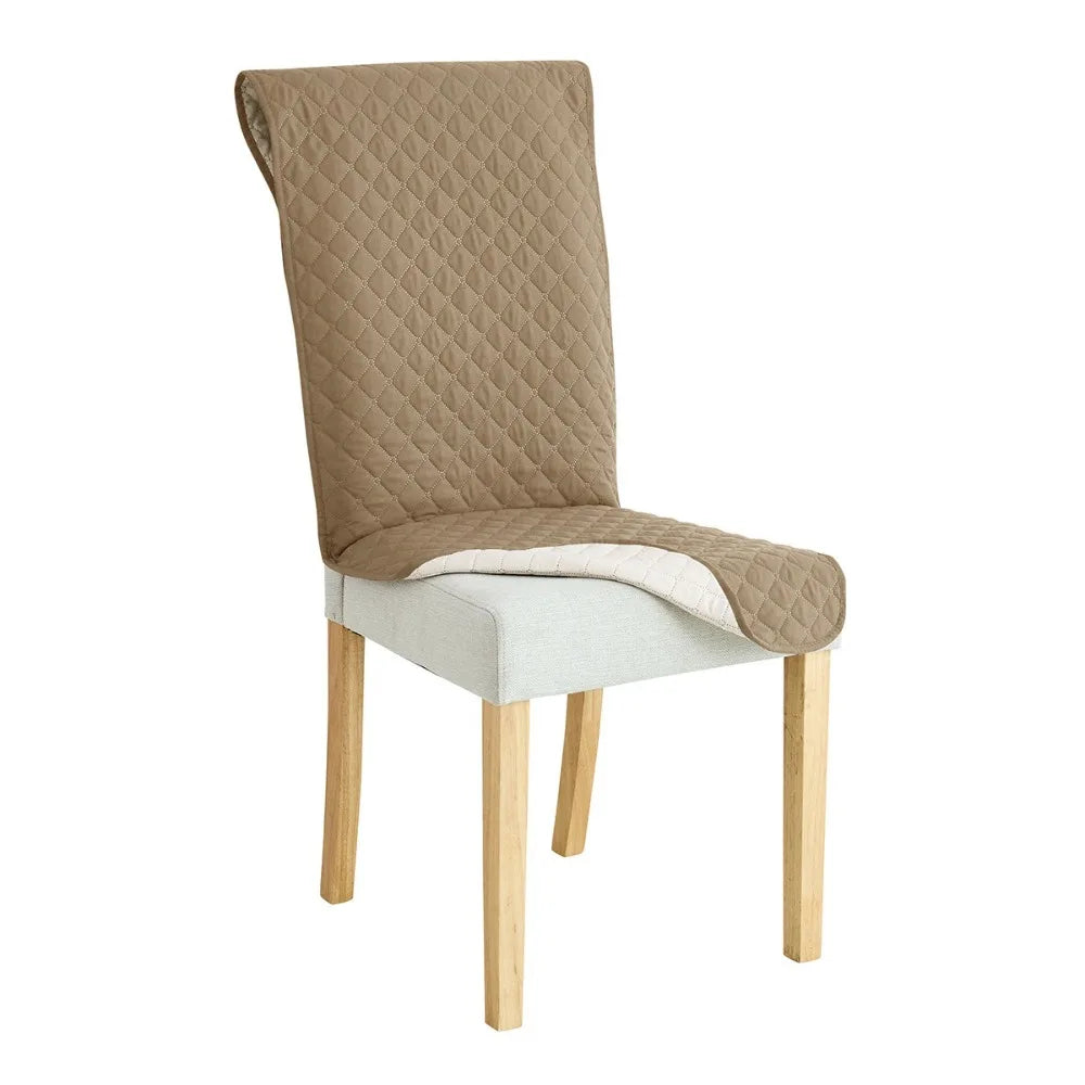 Housse chaise quiltée moderne polyester antidérapante rouge bordeaux beige bleu marine