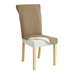 Housse chaise quiltée moderne polyester antidérapante rouge bordeaux beige bleu marine