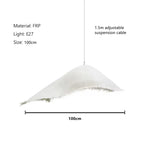 lampe suspendue moderne blanc beige tissu frisé opacité câble led chambre salon