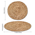 assiettes lin tissées main naturel rustique 30cm diamètre set six