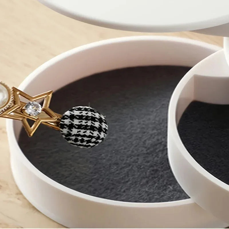 boîte rangement bijoux blanc moderne réutilisable intérieur gris mat anti poussière multifonctionnelle