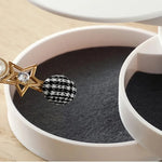 boîte rangement bijoux blanc moderne réutilisable intérieur gris mat anti poussière multifonctionnelle