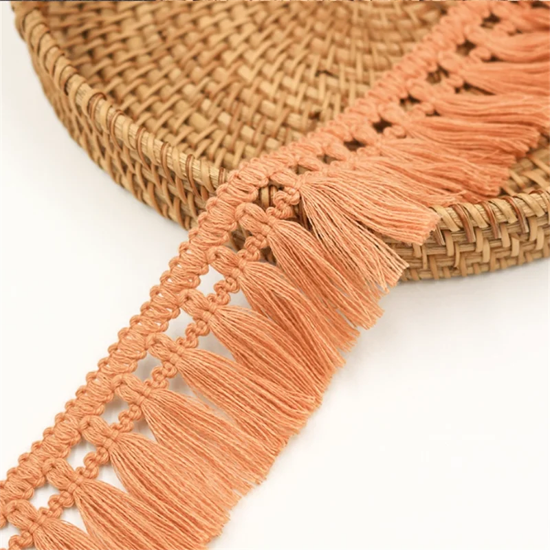 ruban macramé franges boho vert eau bleu marine orange noir blanc artisanal