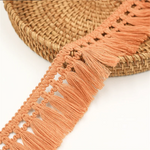 ruban macramé franges boho vert eau bleu marine orange noir blanc artisanal