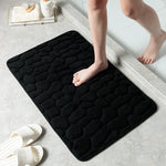 tapis bain texturé galets couleur noir marron beige gris moderne duveteux absorbant rapide