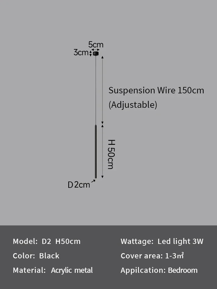 lampe suspension moderne noir lisse opaque 4000K 3000K 6000K chambre salon