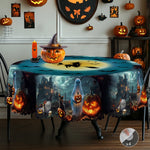 nappe halloween citrouille fantôme bleu noir orange réutilisable imperméable machine festiveextérieur table mariage