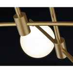luminaire suspension moderne sphères translucides structure métallique dorée éclairage salon salle manger chambre