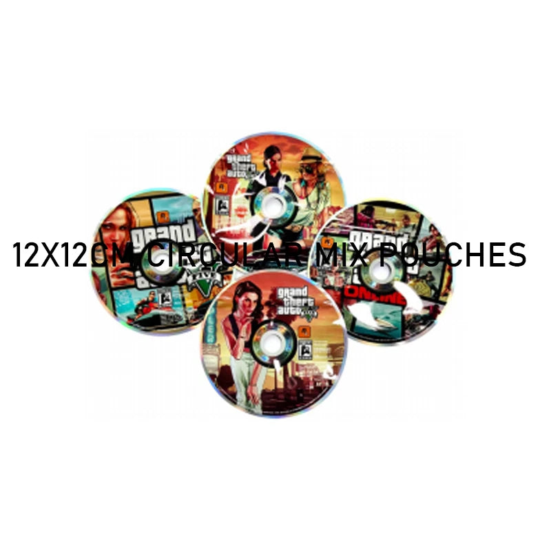 pochettes circulaires multicolores grand theft auto 12x12cm sacs épices poudres alimentaires festifs modernes