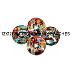 pochettes circulaires multicolores grand theft auto 12x12cm sacs épices poudres alimentaires festifs modernes