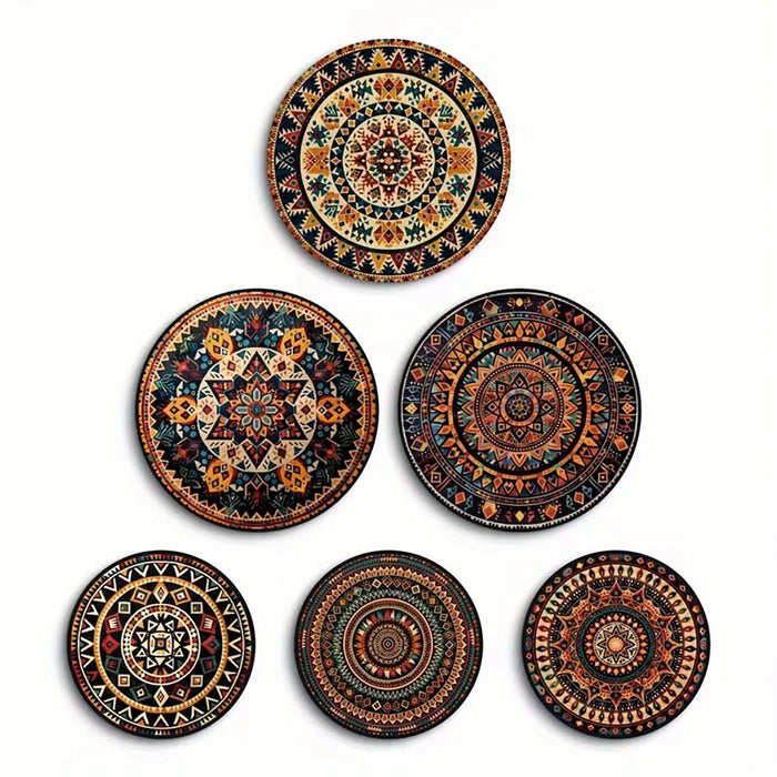 plaques murales decoratives boho chic mandala geometriques noires ornementales adhesive pieces