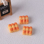 miniatures pains pâtisseries réalistes orange beige blanc détaillées résine peint artificiel