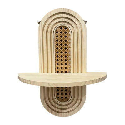 Étagère murale bohème chic en bois blanc flottante