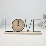 horloge murale LOVE minimaliste bois clair noir décoration moderne chambre salon