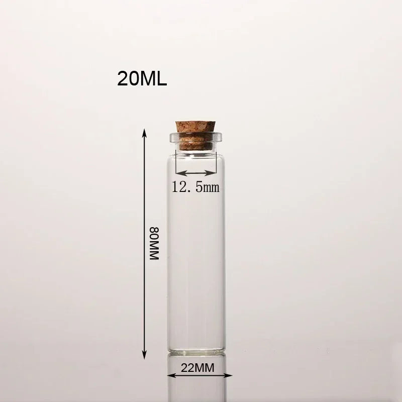 bouteilles verre transparentes bouchons liège 10 15 20 25 30 ml