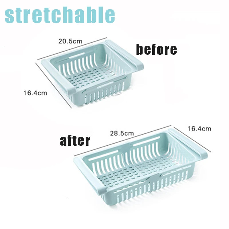 paniers rangement blanc rose bleu perforés modernes clips réfrigerateur storage rack adjustable cuisine