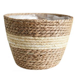 panier tissé motif géométrique rustique intérieur extérieur plantation plante décoration naturelle