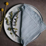 serviette table coton texture lin bords franges rustique décoration fête mariage maison
