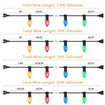guirlande lumineuse extérieure imperméable multicolore moderne clips rouge bleu jaune vert patios jardins fêtes