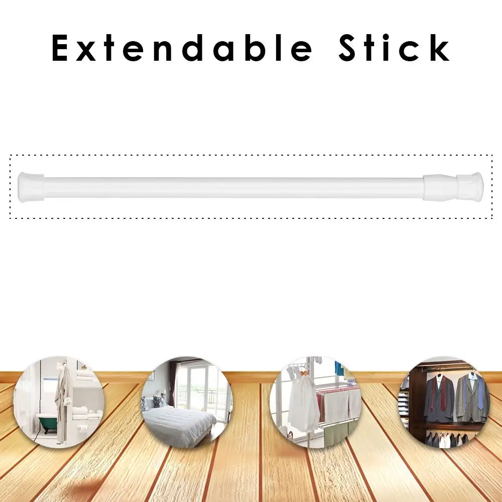 tige extensible blanche moderne adhésive 18 110cm support douche capacité 1.5kg rond lisse plastique
