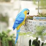 figurines perroquets résine couleur bleue jaune verte rouge tropical suspension crochetextérieur jardinintérieur decoration