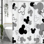 rideau douche mickey mouse blanc noir gris moderne pop art chambre enfant decoration