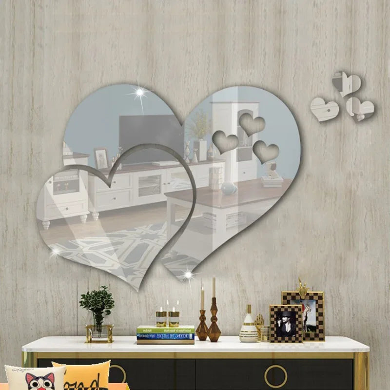 sticker mural coeurs transparents dorés argentés noir deco moderne chambre adolescente facile poser