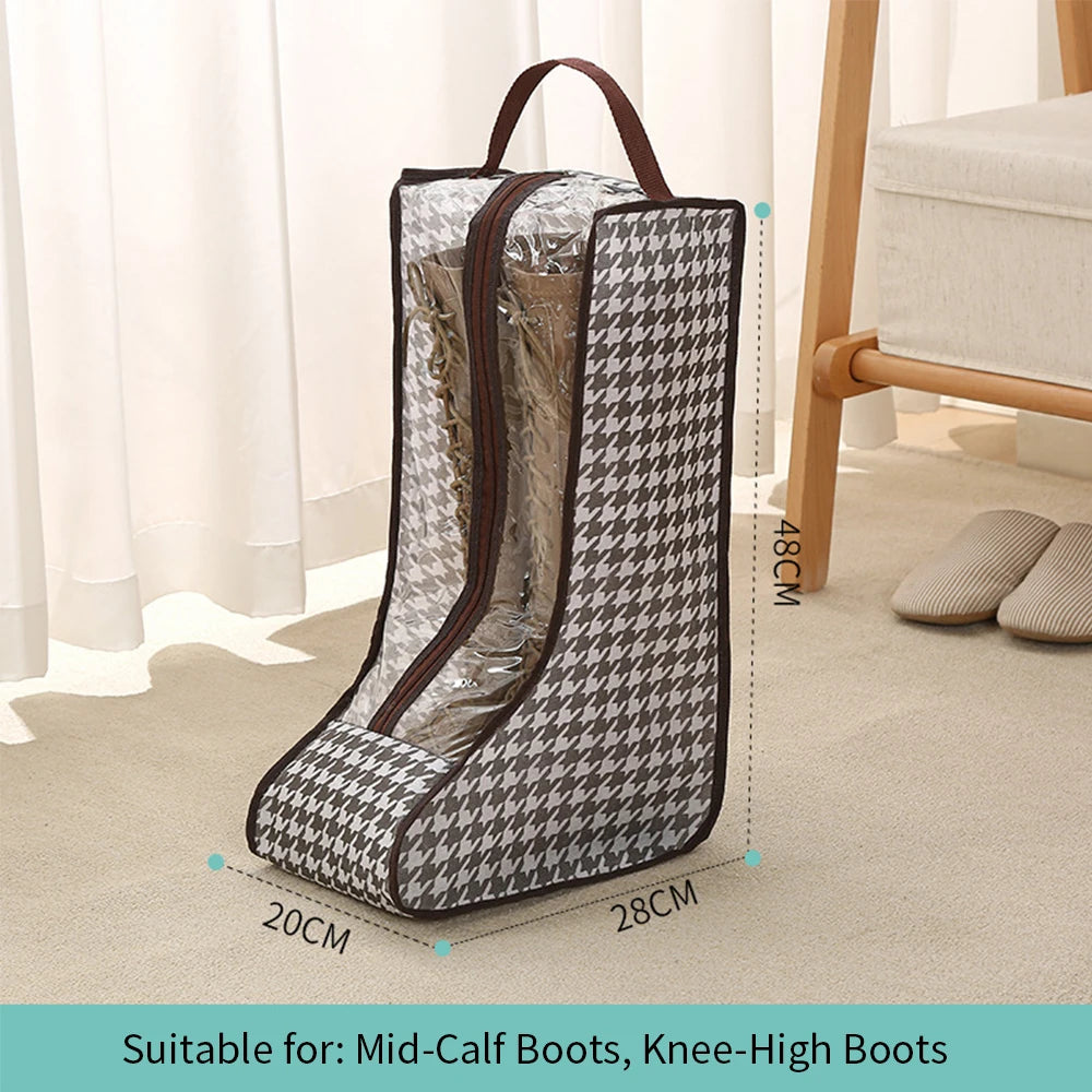 sac chaussures portable beige marron motif géométrique transparent poignées détachables moderne pratique