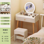 maquillage blanc moderne tabouret miroir tiroirs bois minimaliste