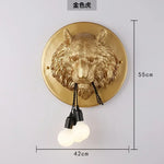 applique murale art deco sculpture animal ampoules led noir blanc vintage chambre salon étude