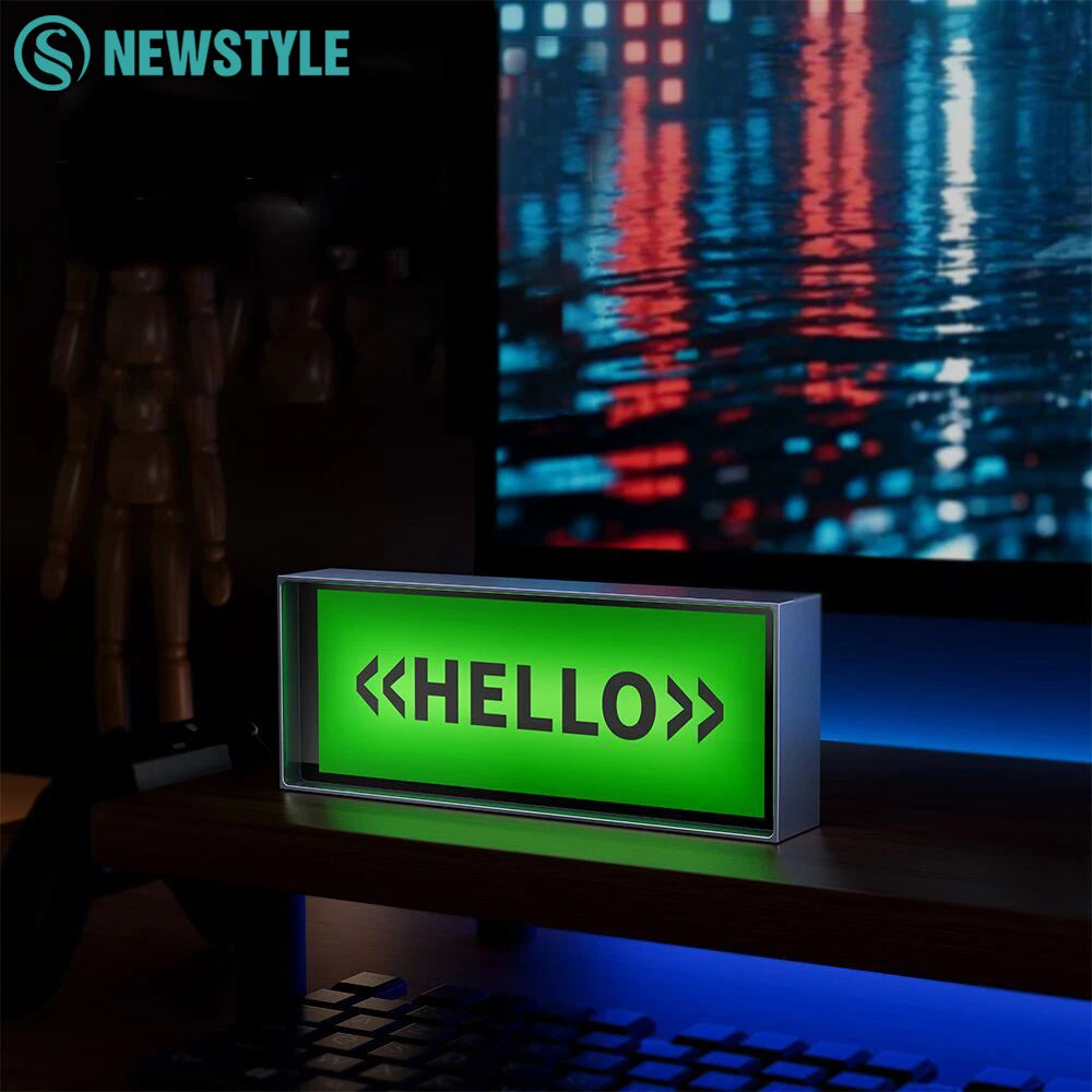 veilleuse led horloge numerique ecran hello moderne technologie vert noir touchscreen