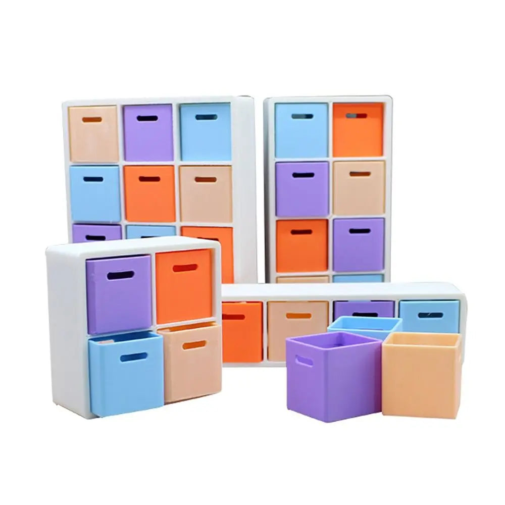 étagère modulaire blanche rangement miniature 12 compartiments boîtes stockage accessoire poupée 1/12 moderne minimaliste