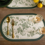 tapis table beige noir résistants chaleur imperméables lavables fleurs stylisées texture cuir classique élégant