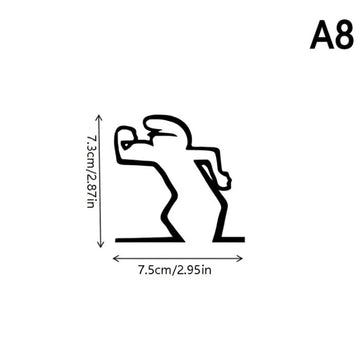 autocollant mural noir silhouette personne douche minimaliste linéaire décoration salle bain maison