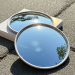 miroir rond argenté moderne portable taille 9.5cm 7.5cm selfie vlogging grand angle
