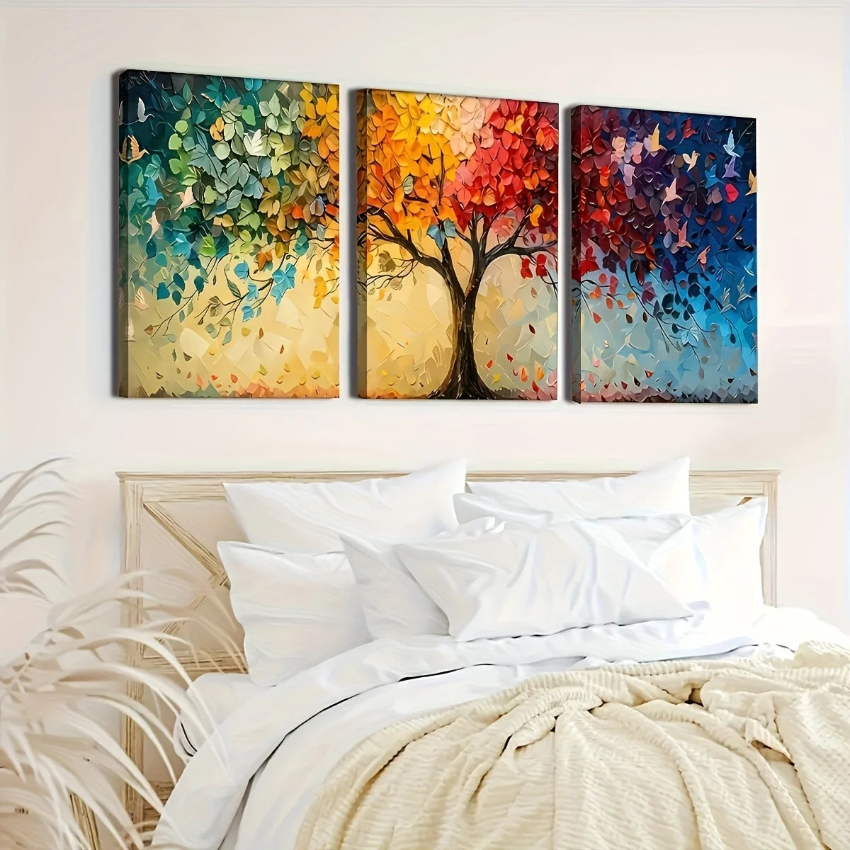 tableaux abstraits arbres peints couleur moderne sans cadre décoration murale chambre salon impression toile