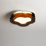 plafonnier led moderne ondulé transparent argenté fixations vis monté surface